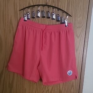 Coral Summer Shorts with Patch Logo